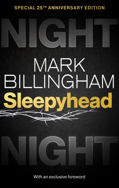 Book cover of 'Sleepyhead' by Mark Billingham with a dark background and gold text.