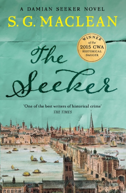 Book cover of 'The Seeker' by S.G. MacLean with a cityscape illustration and award badge.