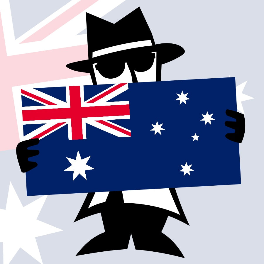 Gumshoe Dude with an Australian Flag