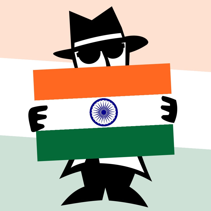 Gumshoe Dude with a flag of India