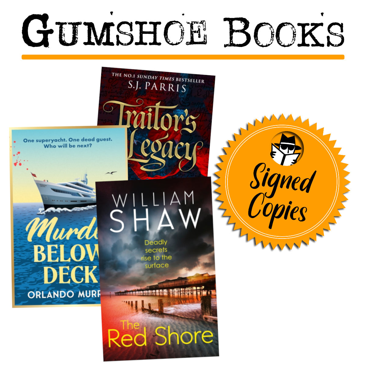 selection of three books signed by the author