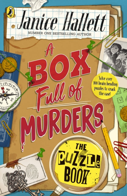 Book Cover of A Box Full of Murders: The Puzzle Book by Janice Hallett (Paperback)
