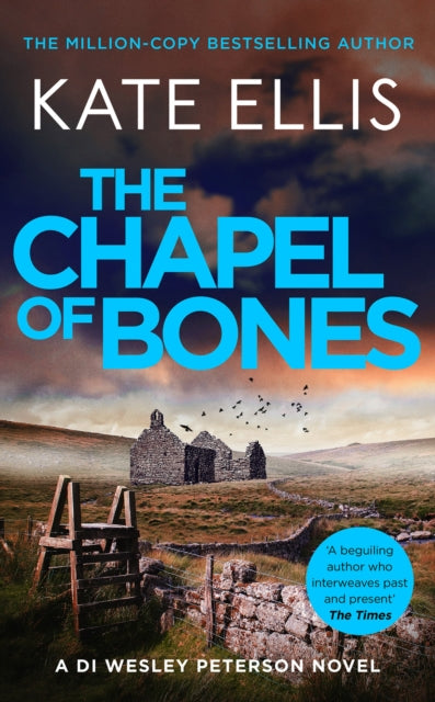 Book cover of 'The Chapel of Bones' by Kate Ellis with a scenic background.