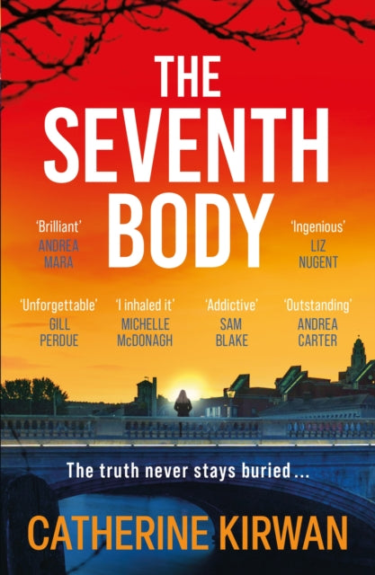 Book cover of 'The Seventh Body' by Catherine Kirwan with a red and orange gradient background.