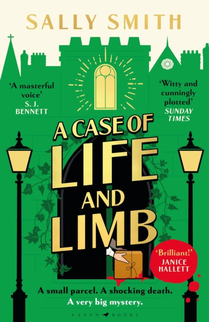 Book cover of 'A Case of Life and Limb' by Sally Smith with green background and yellow text.