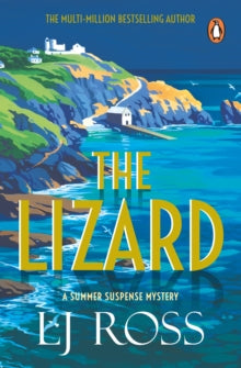 Book cover of 'The Lizard' by L.J. Ross with a coastal scene illustration.